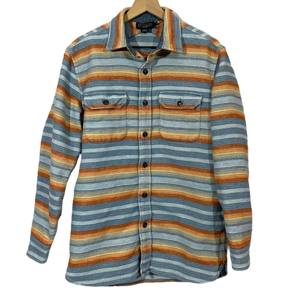 Pendleton Men's Driftwood Shirt - Blue Stripe - Small